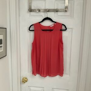 Reitmans Coral Pleated Sleeveless Blouse